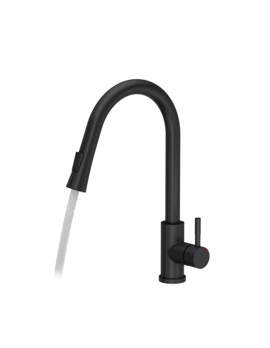 JULIA SteelQ Pull Out + Stream Change kitchen faucet pure carbon - 3