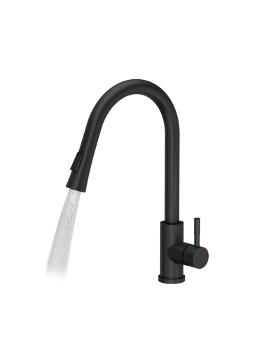 JULIA SteelQ Pull Out + Stream Change kitchen faucet pure carbon - 4