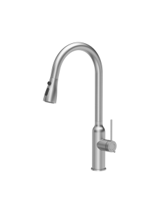JESSICA Q LINE SteelQ kitchen faucet with pull-out spout and shower function / steel - 1