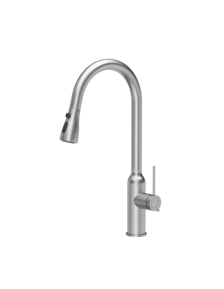 JESSICA Q LINE SteelQ kitchen faucet with pull-out spout and shower function / steel - 1 JESSICA Q LINE SteelQ kitchen faucet with pull-out spout and shower function / steel - 1