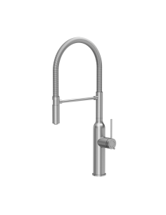 MARILYN Q LINE SteelQ kitchen faucet with a movable spring spout / steel - 1
