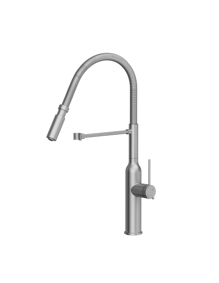 MARILYN Q LINE SteelQ kitchen faucet with a movable spring spout / steel - 2