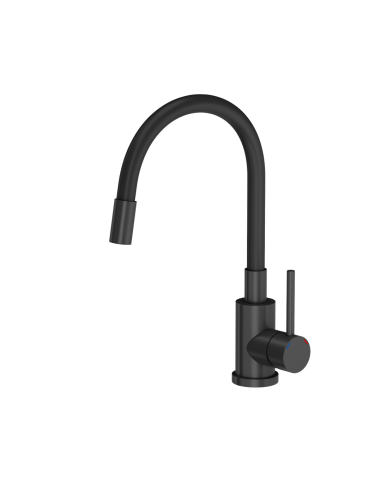 Maggie kitchen faucet pure carbon / black hose - 1