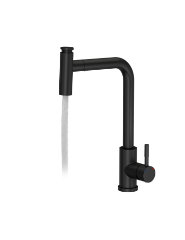 MERYL steel kitchen faucet with pull-out spout and shower function, pure carbon - 2