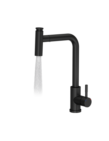 MERYL steel kitchen faucet with pull-out spout and shower function, pure carbon - 3