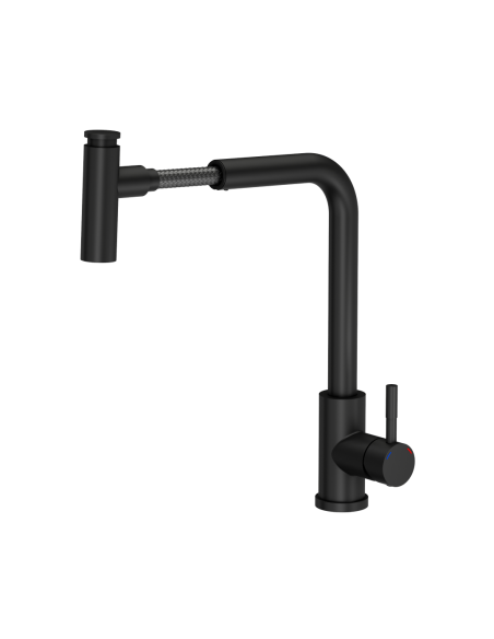 MERYL steel kitchen faucet with pull-out spout and shower function, pure carbon - 4