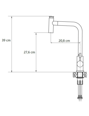 MERYL steel kitchen faucet with pull-out spout and shower function, pure carbon - 5