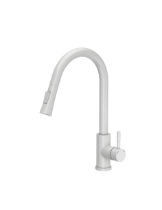 JULIA SteelQ Pull Out + Stream Change kitchen faucet snow white - 1