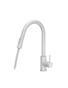 JULIA SteelQ Pull Out + Stream Change kitchen faucet snow white - 1 2