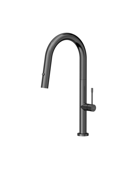 QUADRON FELICITY T LINE SteelQ kitchen faucet with pull-out spout and shower function / graphite metal - 1