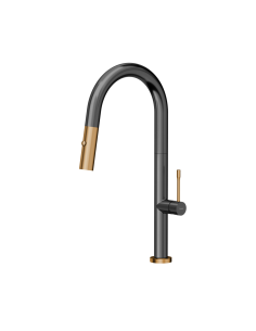 QUADRON FELICITY T LINE SteelQ kitchen faucet with pull-out spout and shower function / graphite metal / copper nano PVD - 1
