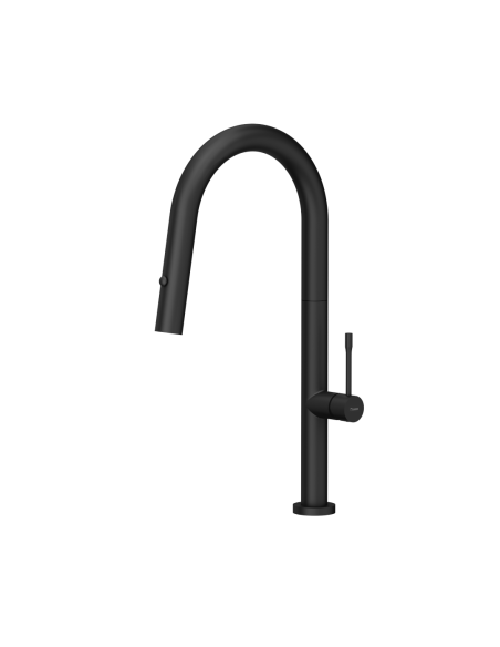 QUADRON FELICITY T LINE SteelQ kitchen faucet with pull-out spout and shower pure carbon - 1