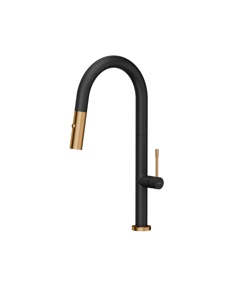QUADRON FELICITY T LINE SteelQ kitchen faucet with pull-out spout and shower pure carbon / copper nano PVD - 1