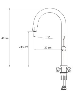 QUADRON HALEY T LINE SteelQ kitchen faucet - graphite metal - 1 2