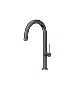 QUADRON HALEY T LINE SteelQ kitchen faucet / graphite metal / copper nano PVD - 1