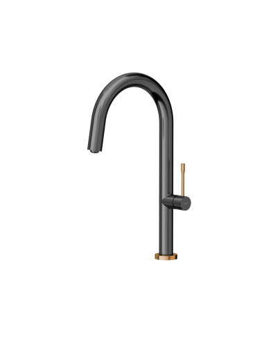 QUADRON HALEY T LINE SteelQ kitchen faucet / graphite metal / copper nano PVD - 1