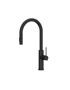 JENNIFER Q LINE SLIM SteelQ kitchen faucet with pull-out spout and shower function / pure carbon mat - 1
