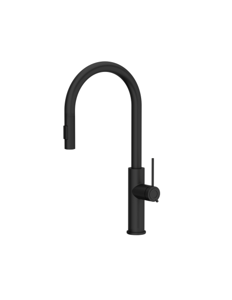 JENNIFER Q LINE SLIM SteelQ kitchen faucet with pull-out spout and shower function / pure carbon mat - 1 JENNIFER Q LINE SLIM SteelQ kitchen faucet with pull-out spout and shower function / pure carbon mat - 1