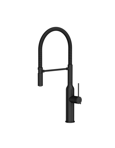 MARILYN Q LINE SteelQ kitchen faucet with a movable spring spout / pure carbon - 1