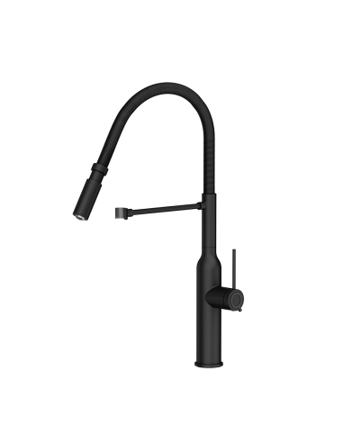 MARILYN Q LINE SteelQ kitchen faucet with a movable spring spout / pure carbon - 2