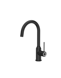INGRID Q LINE SteelQ kitchen faucet / pure carbon / logo Q snow white - 1