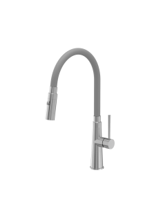 QUADRON GINA steel kitchen faucet steel / grey hose - 1