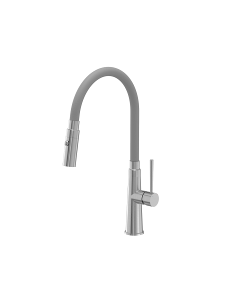 QUADRON GINA steel kitchen faucet steel / grey hose - 1