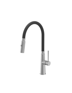 QUADRON GINA steel kitchen faucet steel / black hose - 1