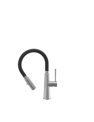 QUADRON GINA steel kitchen faucet steel / black hose - 3