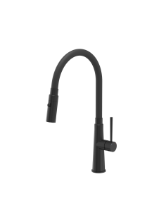 QUADRON GINA steel kitchen faucet pure carbon / black hose - 1