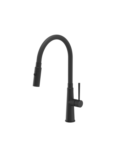 QUADRON GINA steel kitchen faucet pure carbon / black hose - 1