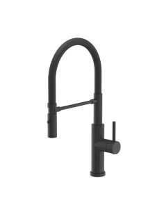 QUADRON ANDY steel kitchen faucet pure carbon / black hose - 1
