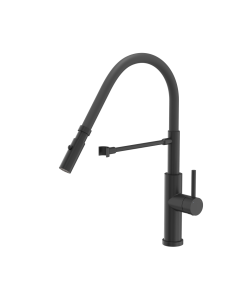 QUADRON ANDY steel kitchen faucet pure carbon / black hose - 1 2