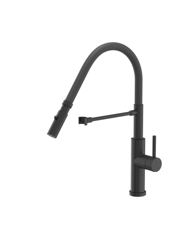 QUADRON ANDY steel kitchen faucet pure carbon / black hose - 2