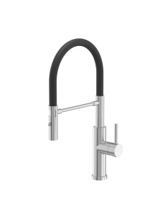 QUADRON ANDY steel kitchen faucet steel / black hose - 1