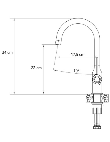 INGRID Q LINE SteelQ kitchen faucet / snow white mat / logo Q pure carbon - 2