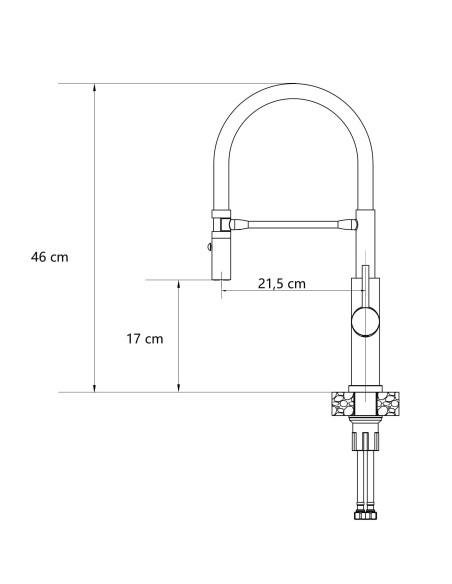 QUADRON ANDY steel kitchen faucet steel / black hose - 4