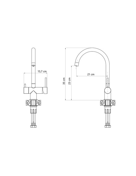 QUADRON CAREN three-way steel kitchen faucet - 5