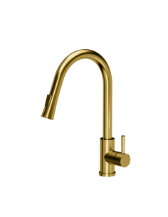 JULIA SteelQ Pull Out + Stream Change kitchen faucet PVD gold - 1