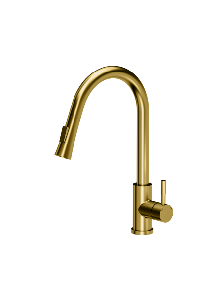 JULIA SteelQ Pull Out + Stream Change kitchen faucet PVD gold - 1 JULIA SteelQ Pull Out + Stream Change kitchen faucet PVD gold - 1