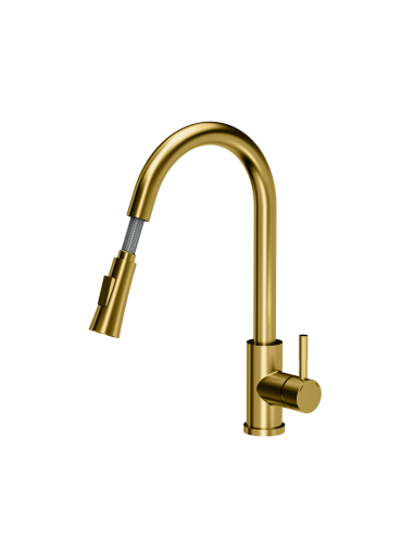 JULIA SteelQ Pull Out + Stream Change kitchen faucet PVD gold - 2