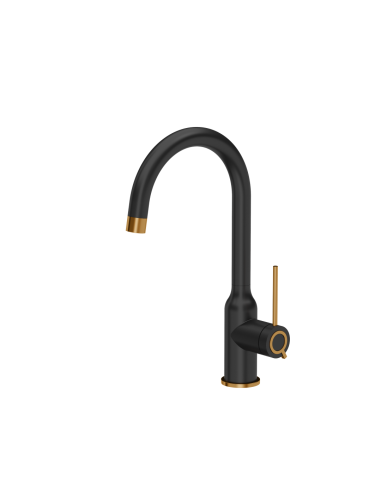 INGRID Q LINE SteelQ kitchen faucet / pure carbon mat / copper nano PVD - 1