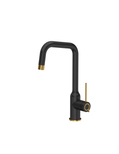 NATALIE Q LINE SteelQ kitchen faucet / pure carbon mat / gold nano PVD - 1