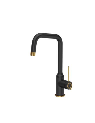 NATALIE Q LINE SteelQ kitchen faucet / pure carbon mat / gold nano PVD - 1