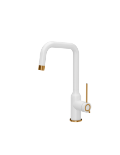NATALIE Q LINE SteelQ kitchen faucet / snow white mat / copper nano PVD - 1
