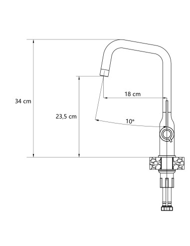 NATALIE Q LINE SteelQ kitchen faucet / snow white mat / gold nano PVD - 2