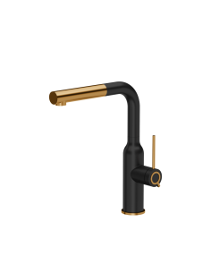 QUADRON ANGELINA Q LINE SteelQ kitchen faucet with pull-out spout / pure carbon mat / copper nano PVD - 1