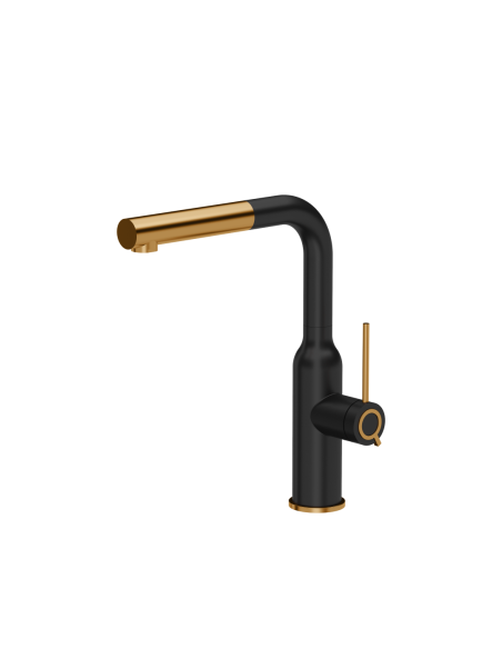 QUADRON ANGELINA Q LINE SteelQ kitchen faucet with pull-out spout / pure carbon mat / copper nano PVD - 1 QUADRON ANGELINA Q LINE SteelQ kitchen faucet with pull-out spout / pure carbon mat / copper nano PVD - 1