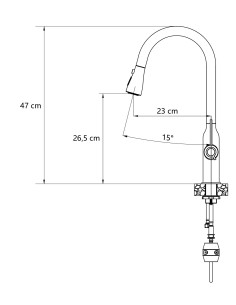 JESSICA Q LINE SteelQ kitchen faucet with pull-out spout and shower function / pure carbon mat / copper nano PVD - 1 2