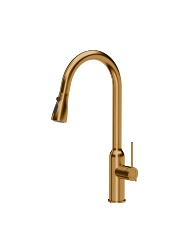 JESSICA Q LINE SteelQ kitchen faucet with pull-out spout and shower function / copper nano PVD - 1